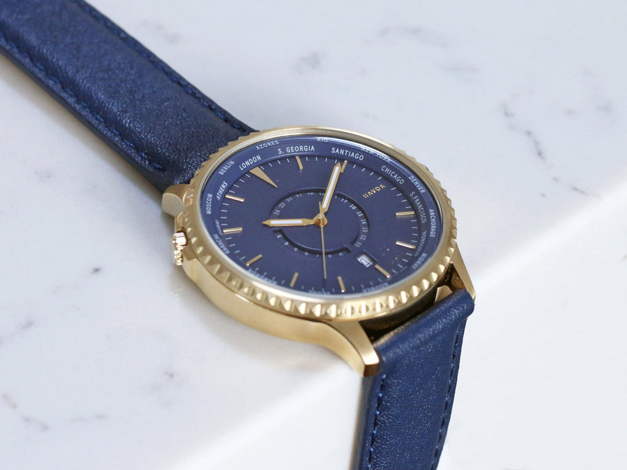 MIDNIGHT NAVY WORLD TRAVELLER - 42MM