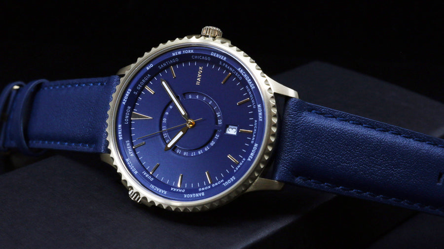 MIDNIGHT NAVY WORLD TRAVELLER - 42MM